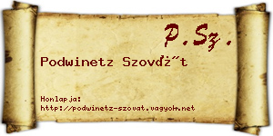 Podwinetz Szovát névjegykártya